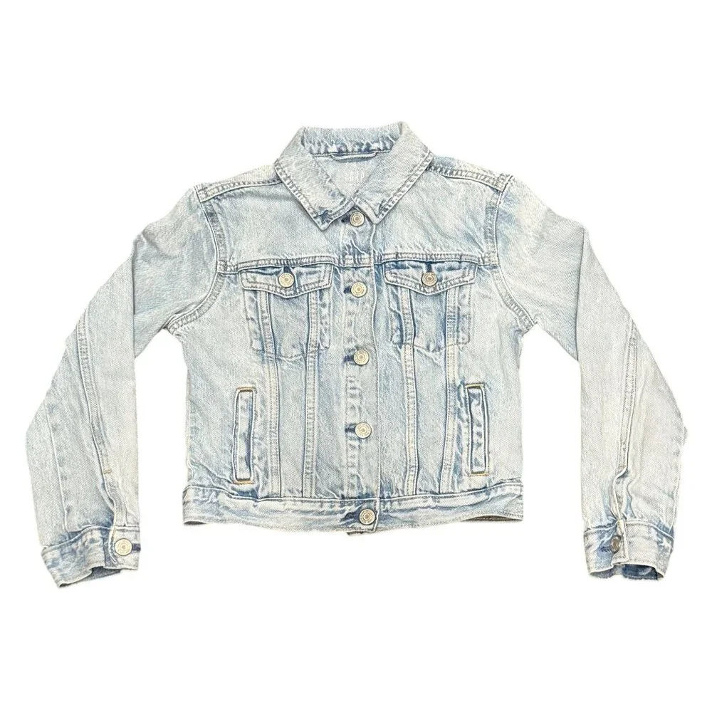 Gap Kids Denim Jacket Light Wash Size L‎ 100% Cotton Classic Snap Button